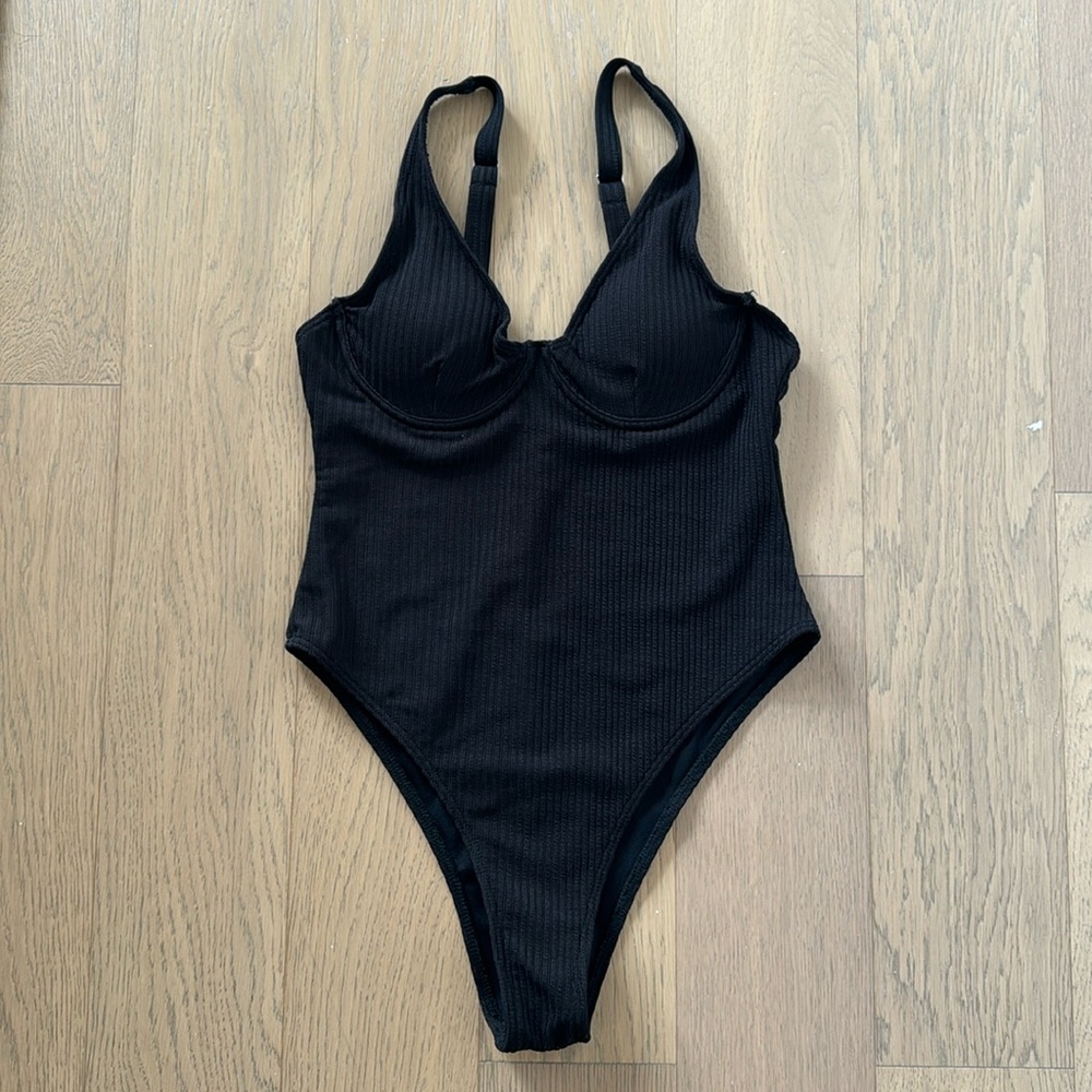 Ribbed One Piece Swimsuit